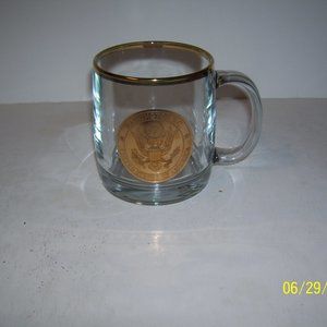 Washington DC Clear Glass Mug with Gold Trim